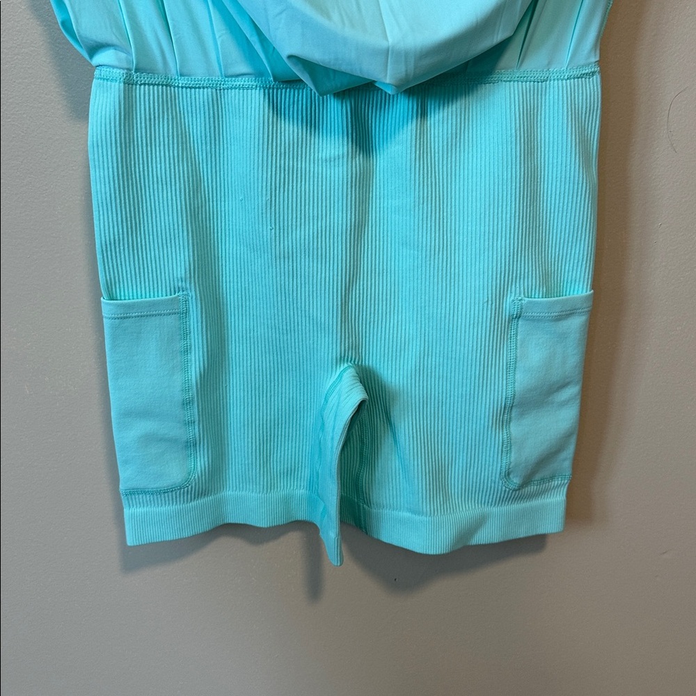 Racerback Mini Dress with shorts in Aqua size Medium - Picture 5 of 8